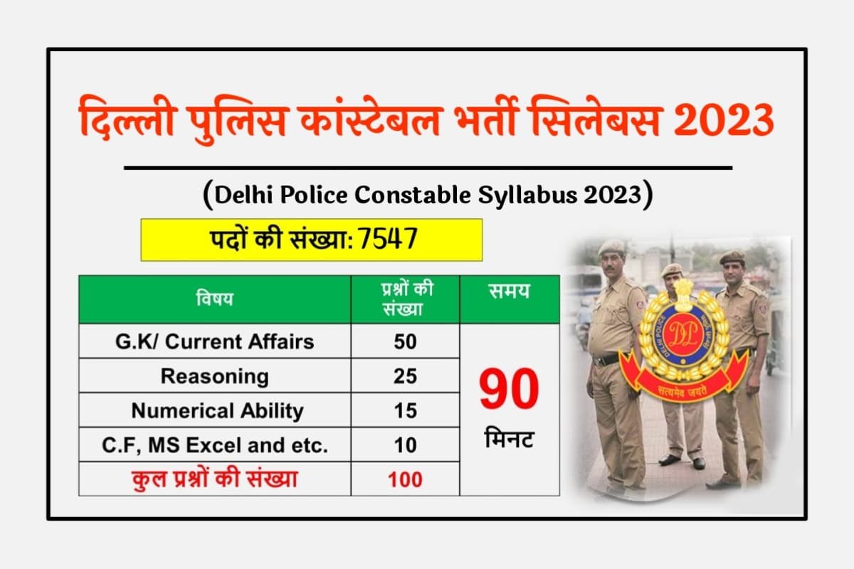 Delhi Police Constable Syllabus 2023 In Hindi